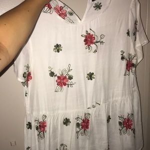 floral white baby doll top